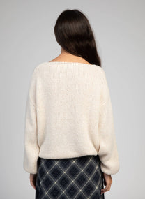Maglione oversize in maglia spessa écru