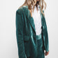 Blazer effetto velluto verde