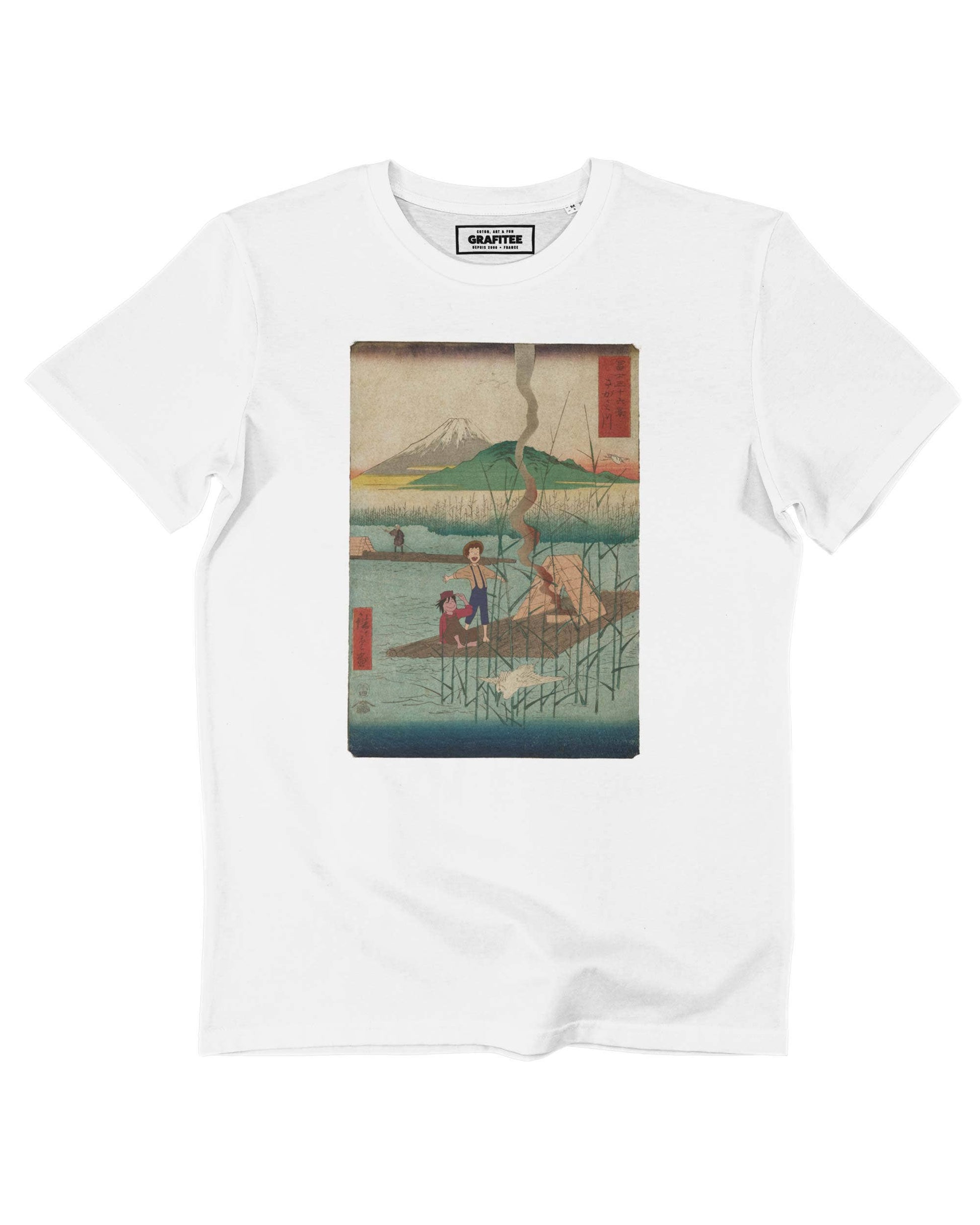 T-shirt unisex in cotone biologico GOTS con stampa Floating Raft Tom Sawyer