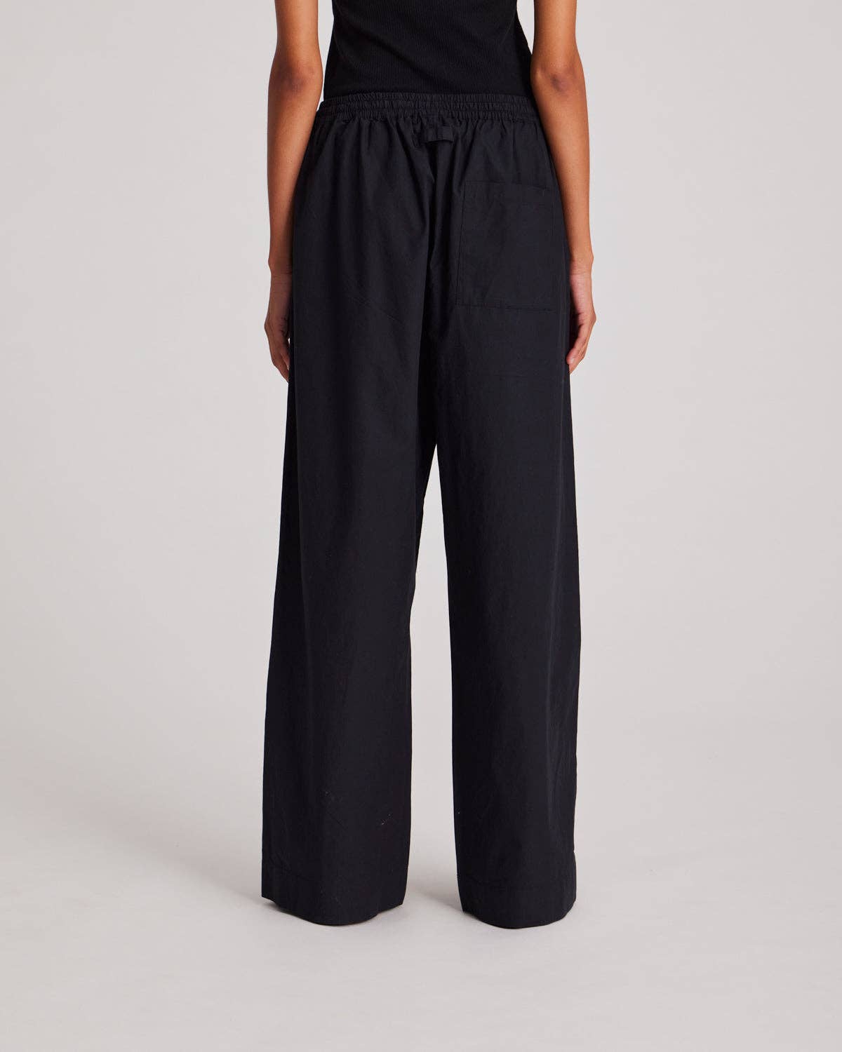 Pantaloni Thilde in popeline di cotone biologico neri