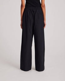 Pantaloni Thilde in popeline di cotone biologico neri