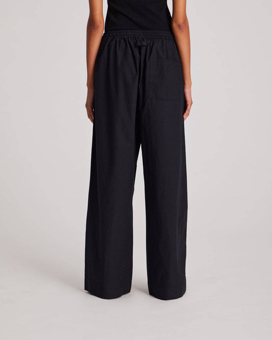 Pantaloni Thilde in popeline di cotone biologico neri