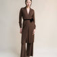 Cardigan lungo aperto in misto cashmere da donna
