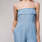 Tuta lunga in Tencel con spalline sottili e tasche