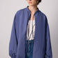 Giacca bomber in modal a righe sottili con laccetti