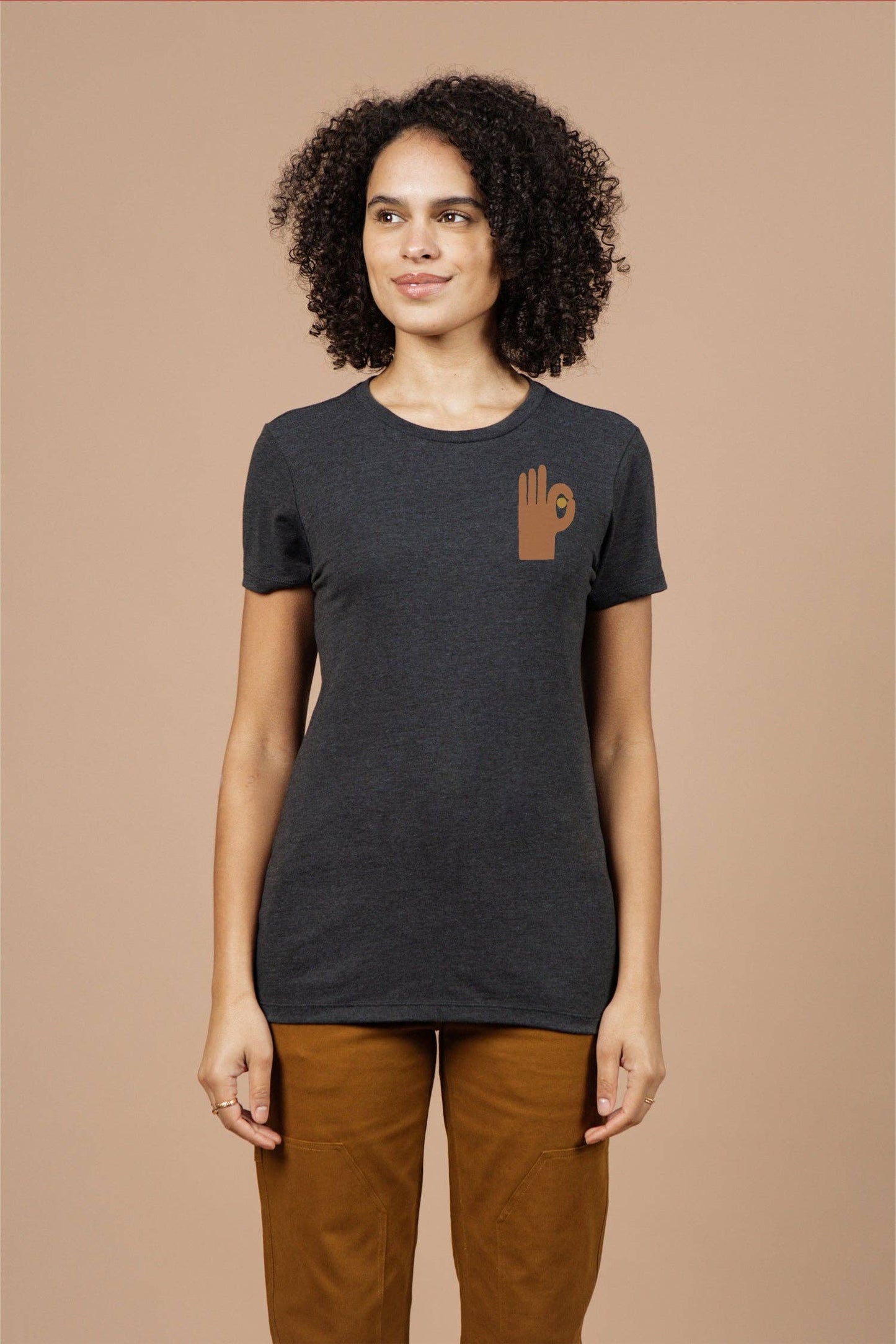 T-shirt donna Hand Eye nera