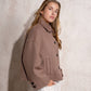Cappotto corto oversize in misto lana