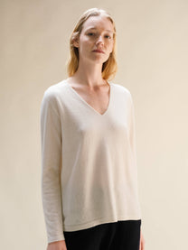 Maglia scollo a V in misto cashmere 3D Knit