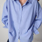 Camicia oversize in popeline di cotone con bottoni