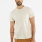 T-shirt uomo in canapa e cotone bio con taschino avorio