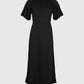 Abito lungo nero Moriana con maniche raglan