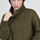 Maglione dolcevita oversize verde militare