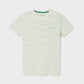 T-shirt a righe in cotone biologico verde e beige