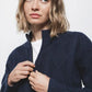 Maglione a maglia strutturata con collo zip
