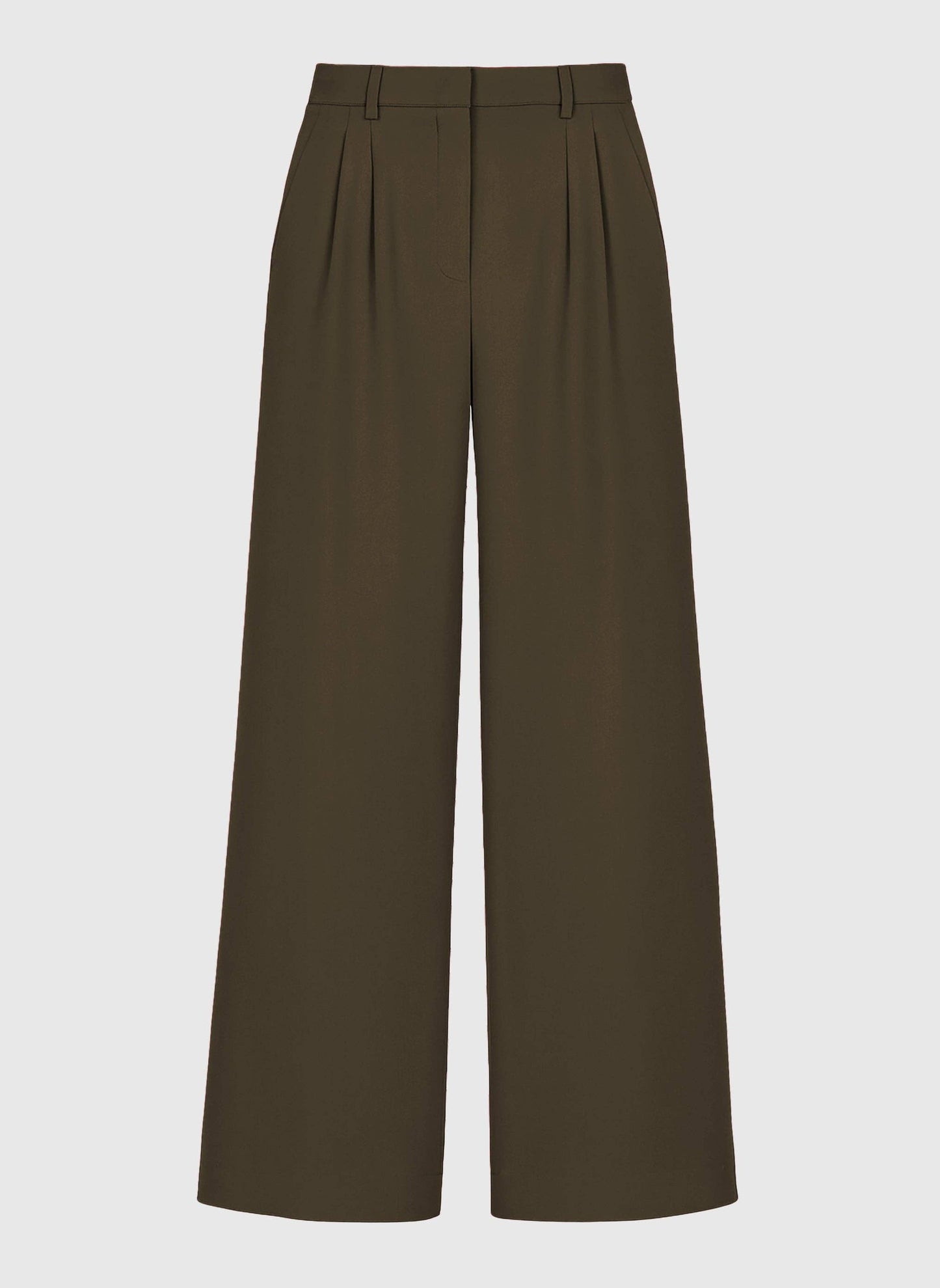 Pantaloni a vita alta ampi color militare