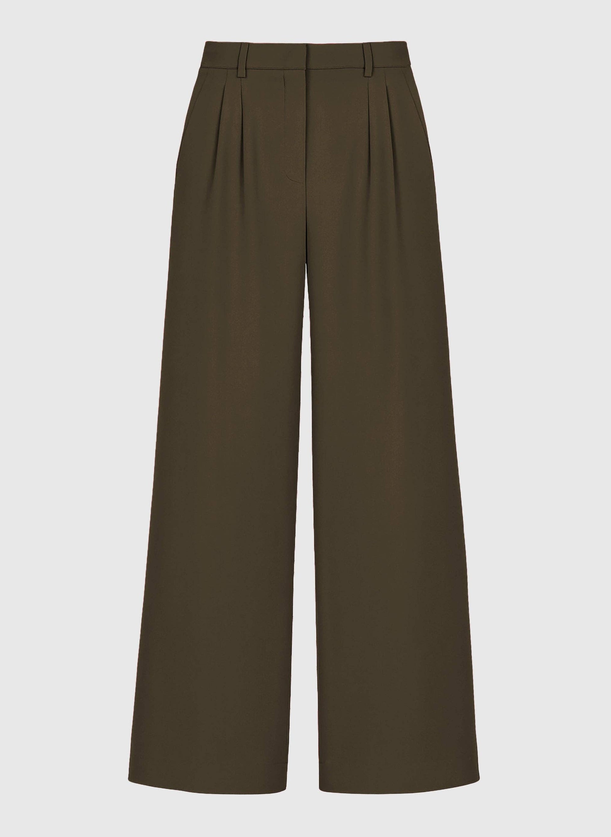 Pantaloni a vita alta ampi color militare