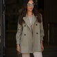 Trench corto in gabardine doppiopetto