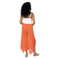 Pantaloni estivi asimmetrici in cotone arancione