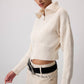 Cardigan a maglia con colletto ampio e zip