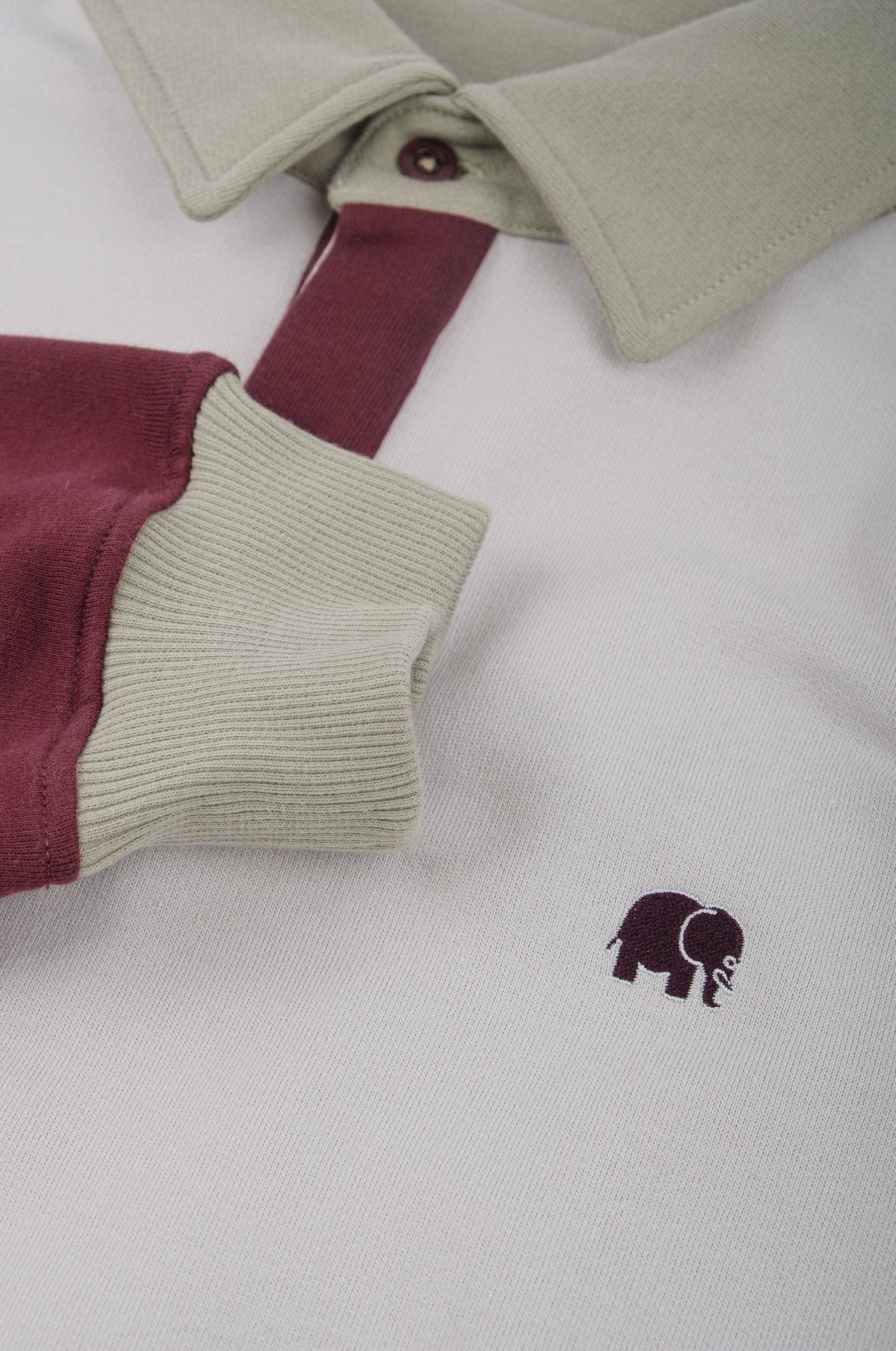 Maglione polo oversize color block Acciaio Nebbia da uomo