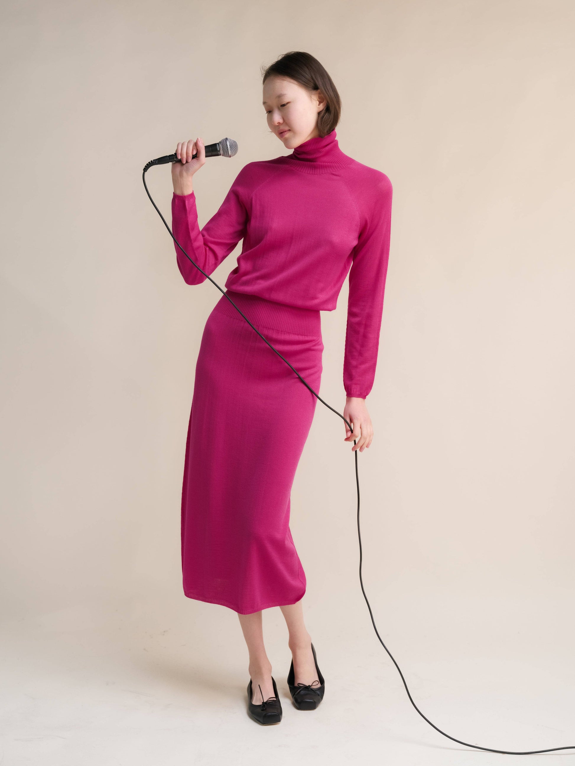 Abito in lana merino extrafine in maglia 3D senza cuciture