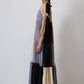 Abito lungo boho patchwork con laccio al collo e nappine