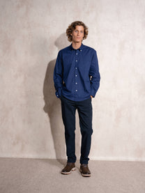 Camicia in popeline di cotone con colletto button-down