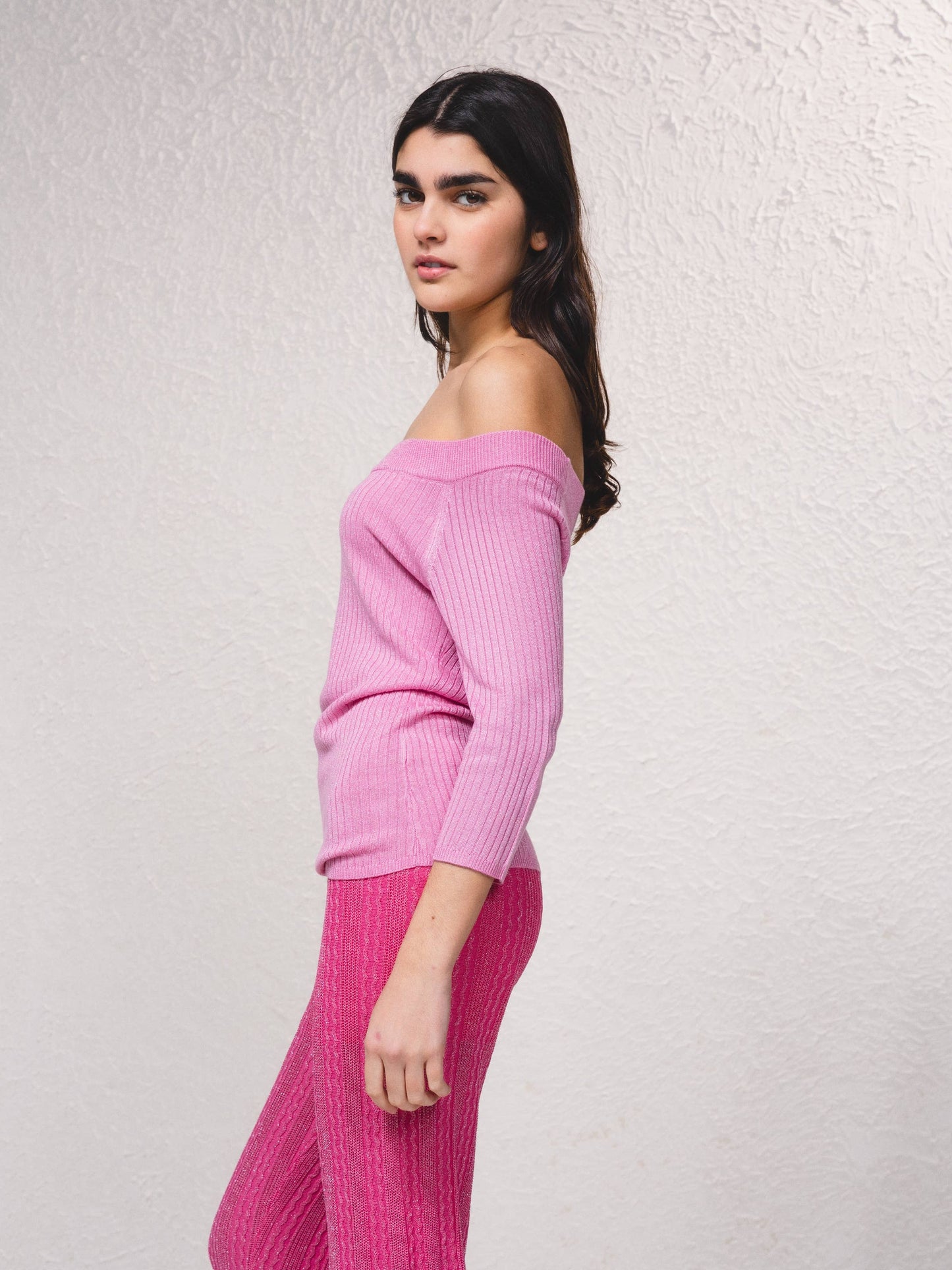 Maglione lurex off-shoulder