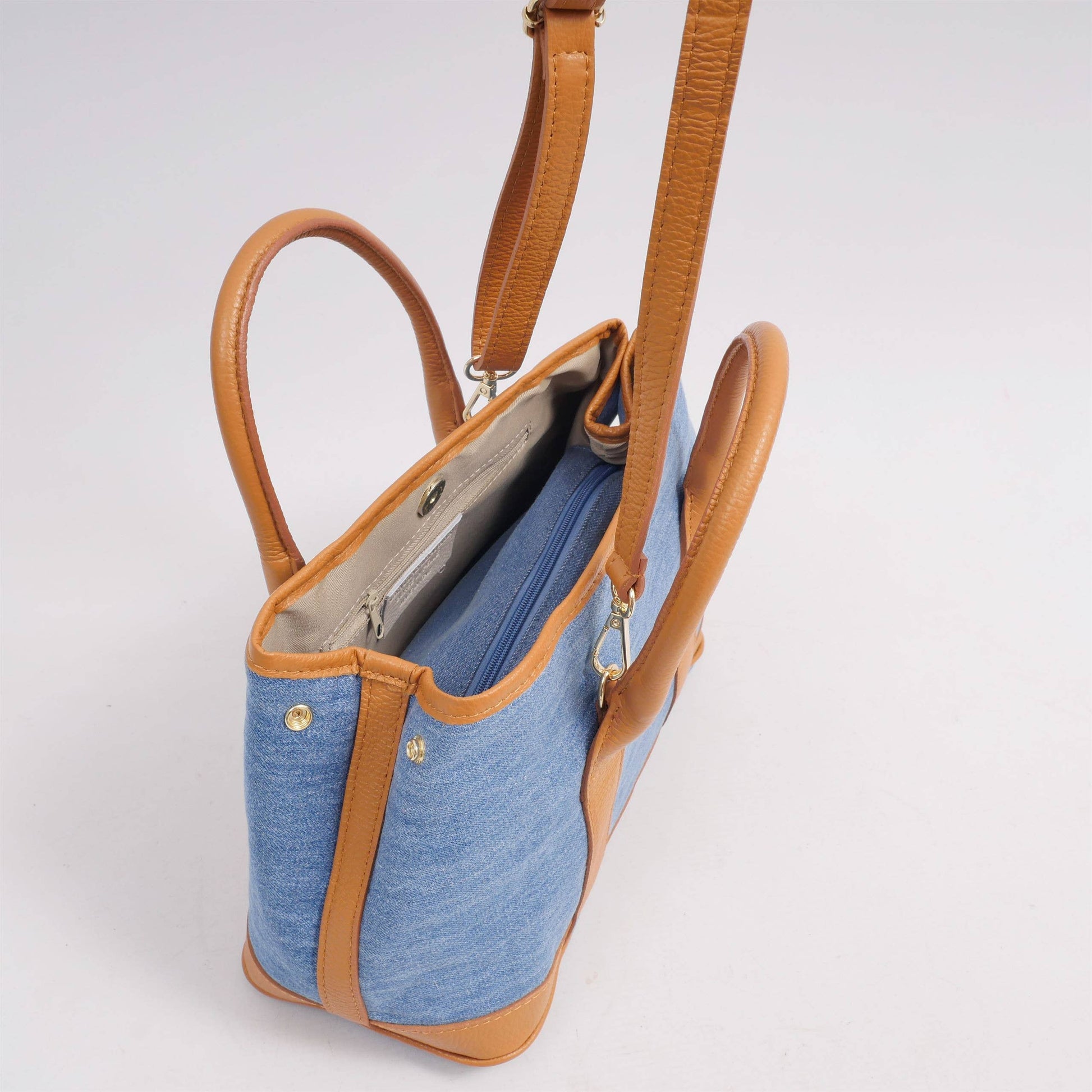 Borsa a mano effetto denim con tracolla