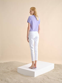 Pantaloni slim bianchi in cotone stretch