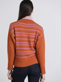 Maglione bicolor a righe