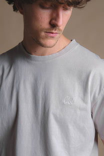 T-shirt Essentials pigmentata grigio fossile in cotone organico