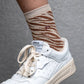 Calze Zebra in cotone pettinato beige