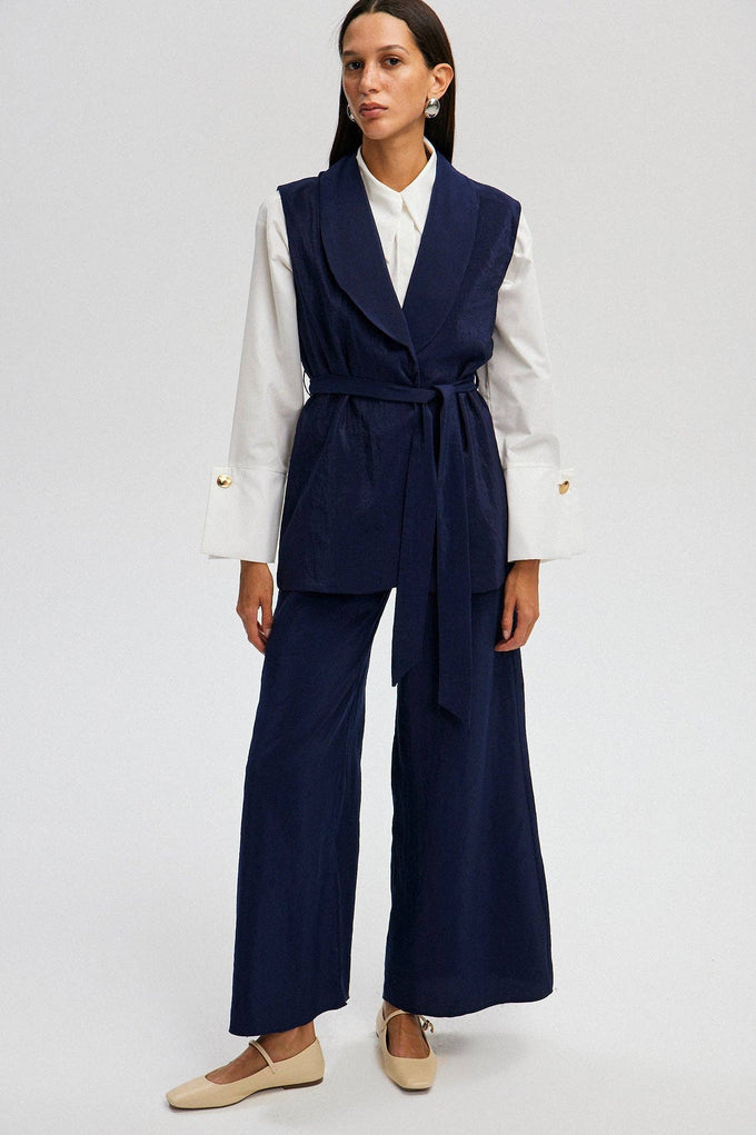 Completo pantaloni e gilet Cupra blu navy