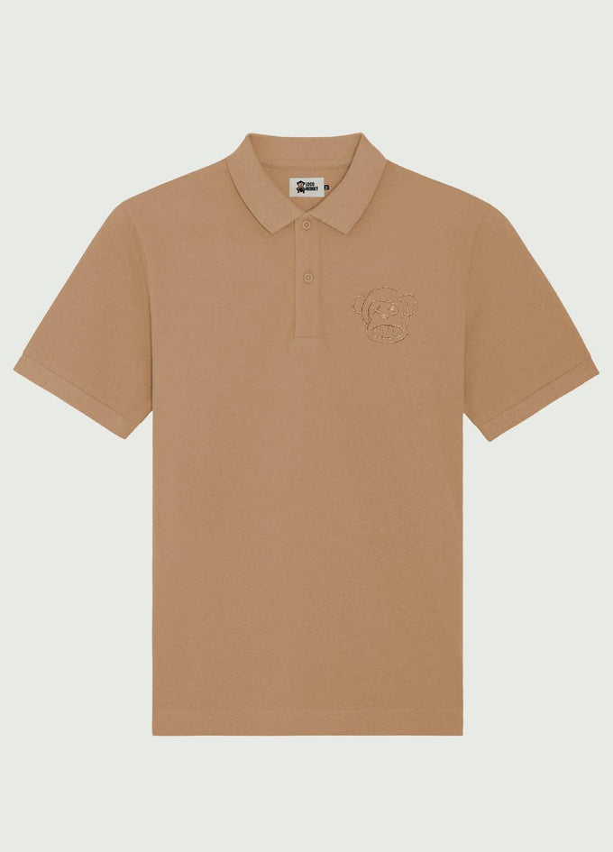 Polo uomo Hawk caramello in piqué