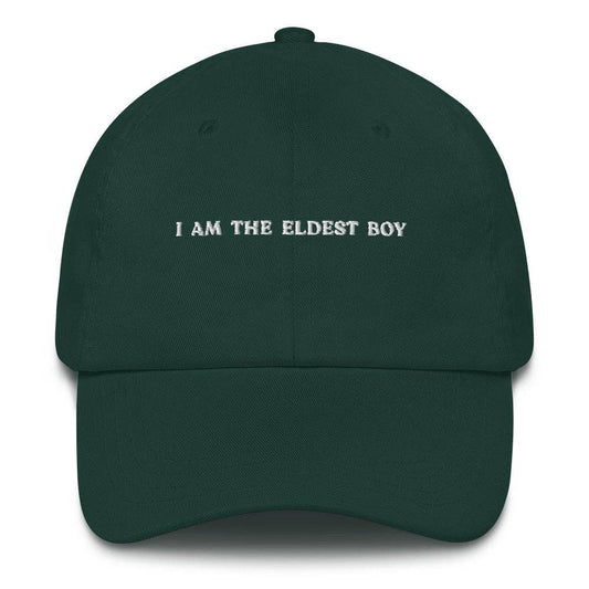 Cappellino ricamato "I Am The Eldest Boy" in cotone