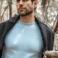 Maglione girocollo in cotone Pima Blue Sky