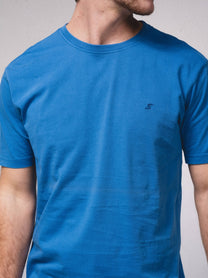 T-shirt basic in cotone con logo ricamato