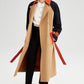 Trench color block con cintura