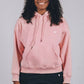 Felpa hoodie oversize in cotone biologico rosa tenue da donna