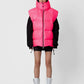 Gilet over imbottito con cappuccio removibile e logo