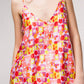 Top in satin stampato con spalline regolabili