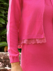 Giacca cardigan in pizzo di cotone