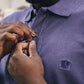 Polo in cotone biologico tinta pigmento Beacon Blue