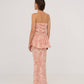 Gonna lunga rosa con stampa sistema solare Sophia