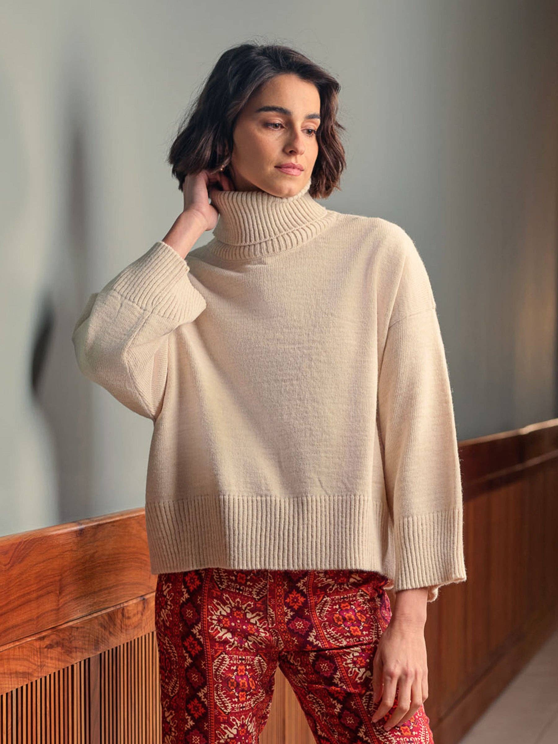 Maglione dolcevita morbido in maglia