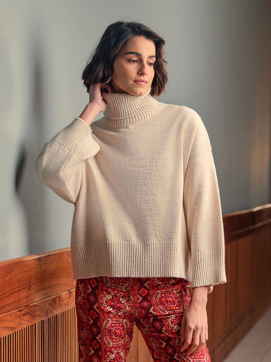 Maglione dolcevita morbido in maglia
