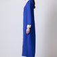 Abito camicia in crêpe blu con bordi a contrasto