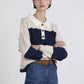 Polo in maglia a maniche lunghe a righe