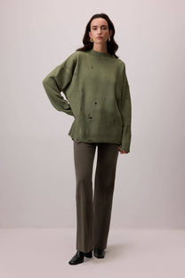 Maglione oversize effetto destroyed